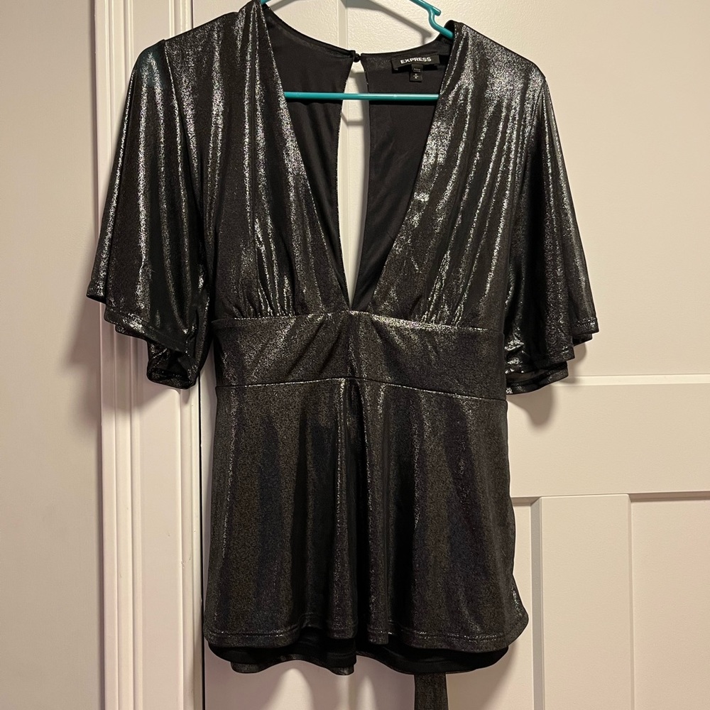 Express metallic shirt, glittery